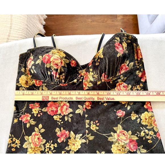 Vintage UNGARO LINGERIE Stretch Velour Body Suit in Floral Print - M - Picture 8 of 12